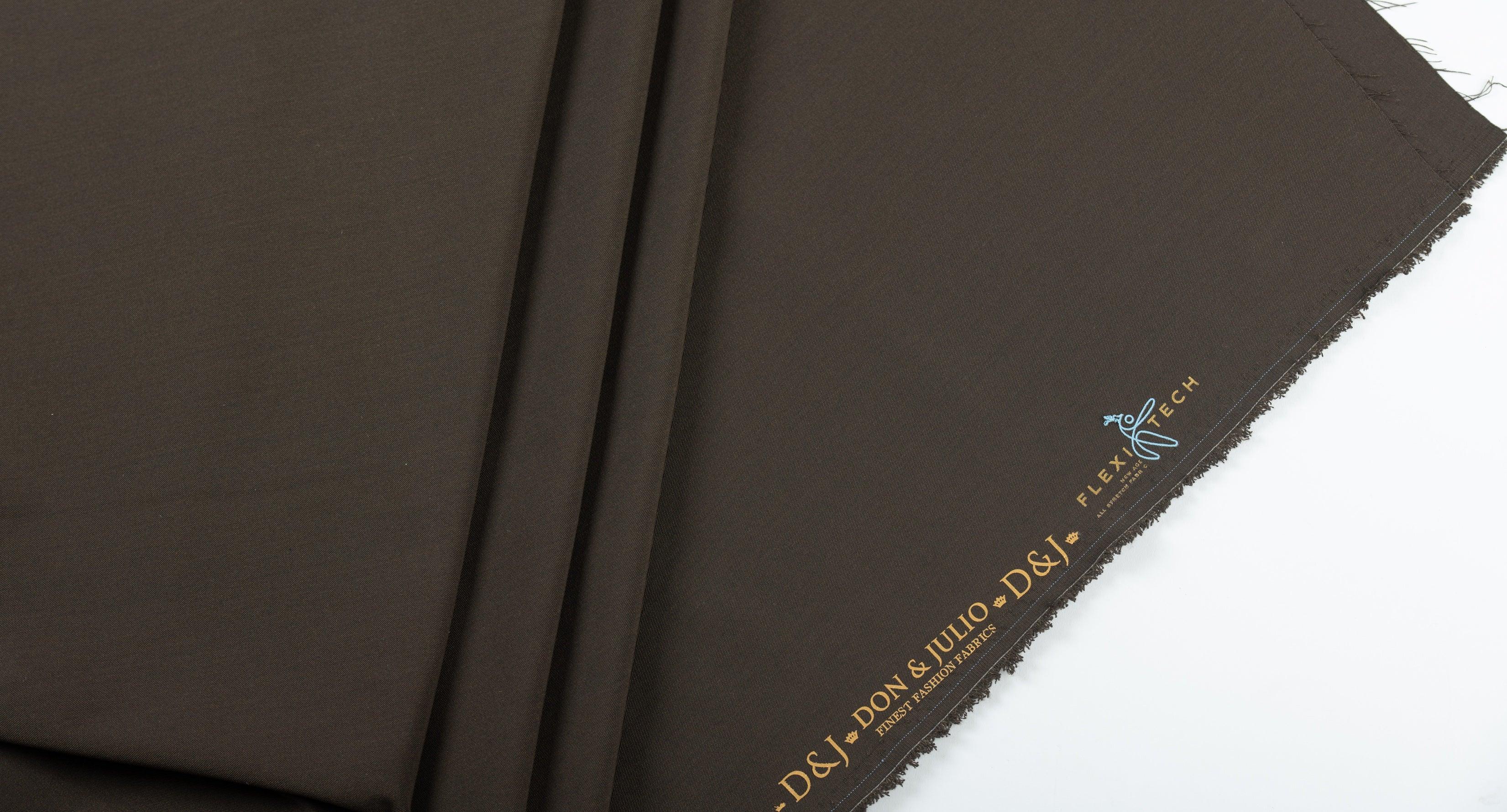 Brown Lycra By D&J Italy (Unstitched Suiting Fabric) - Detailory