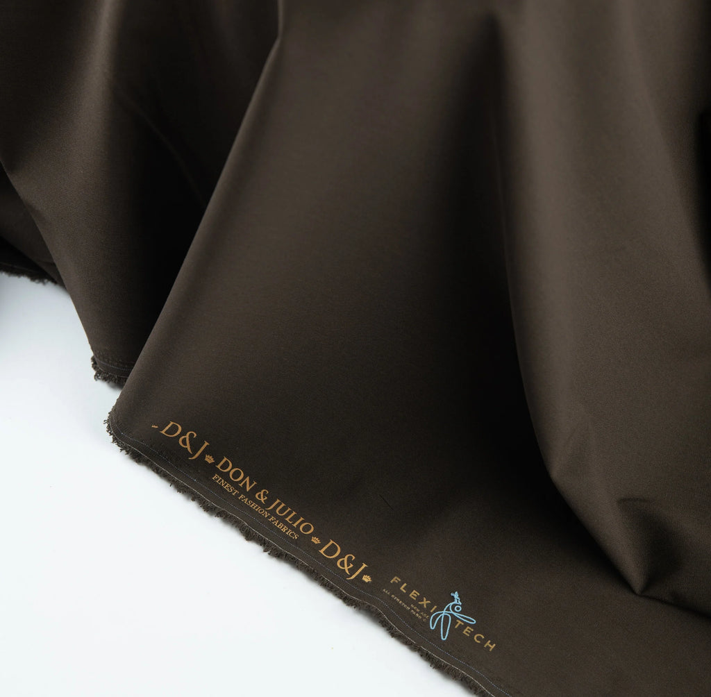 Brown Lycra By D&J Italy (Unstitched Suiting Fabric) - Detailory