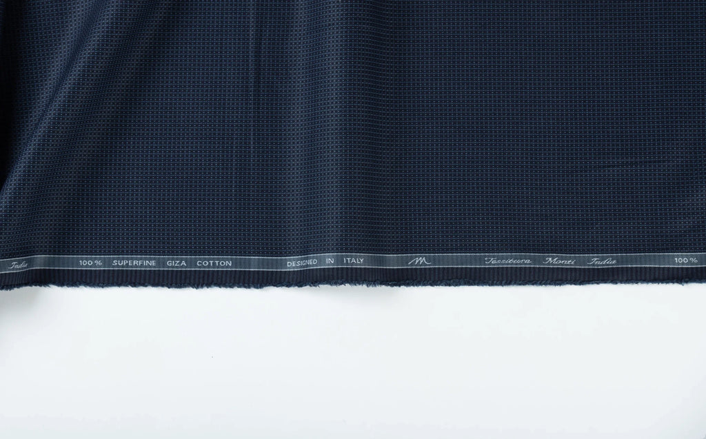 Nocturne Blue by Tessitura Monti (Unstitched Shirting Fabric) - Detailory