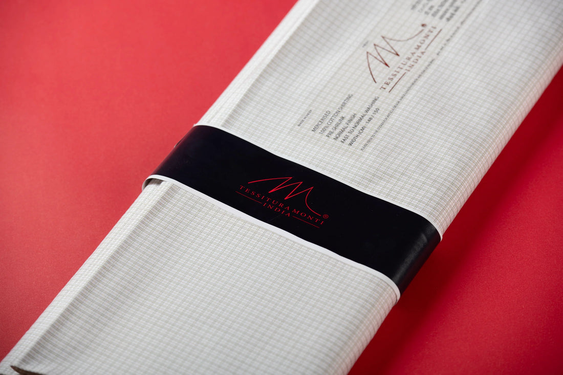 Monticello Check by Tessitura Monti (Unstitched Shirting Fabric) - Detailory