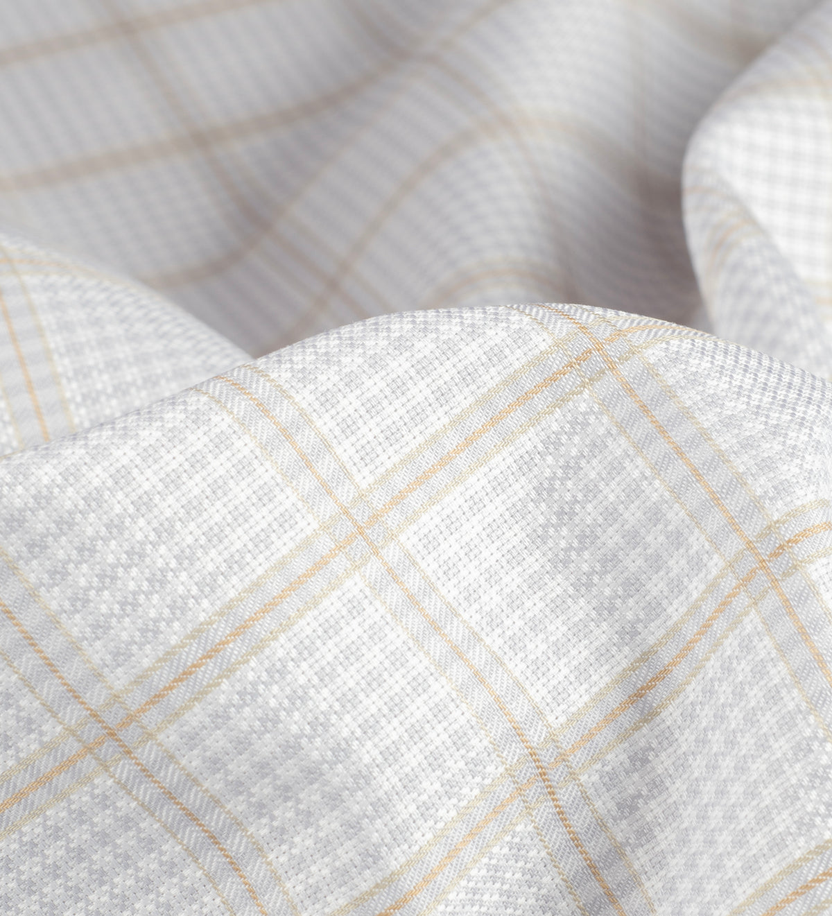 Ivory Luxe Plaid by Reid & Taylor (Unstitched Shirting Fabric)