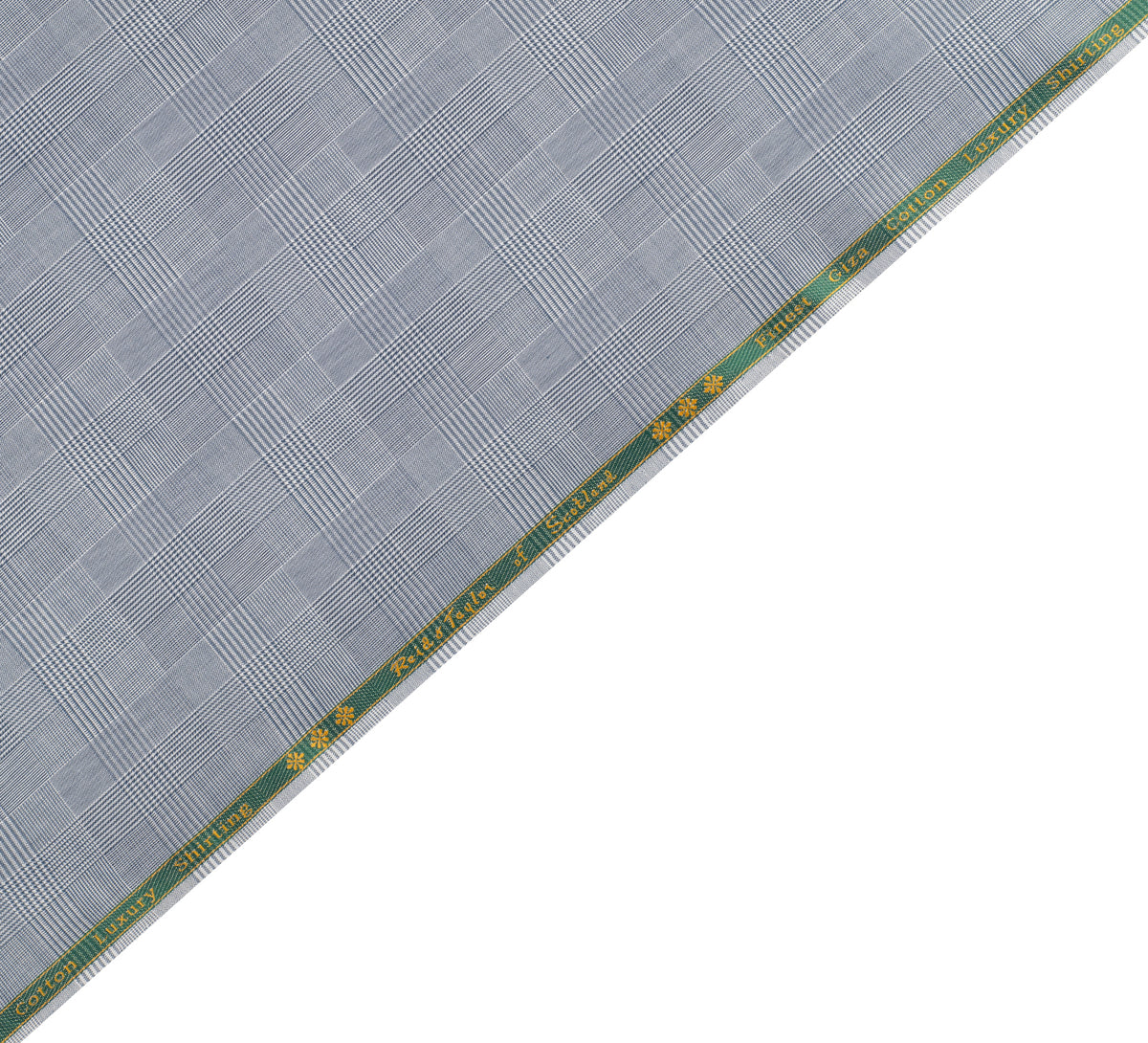 Sterling Navy Microcheck  by Reid & Taylor (Unstitched Shirting Fabric)