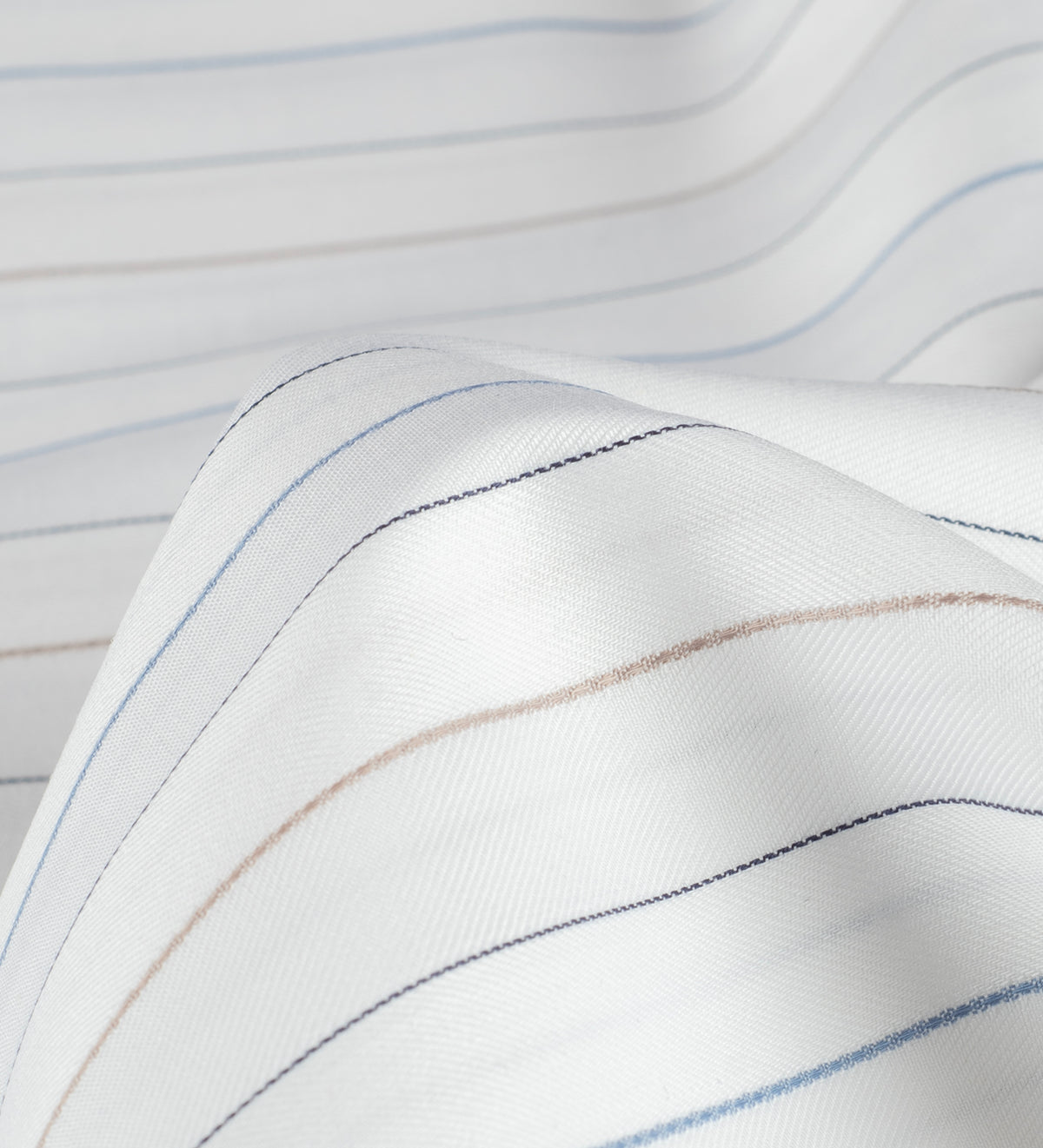 Ivory Luxe Multi-Stripe by Reid & Taylor (Unstitched Shirting Fabric)