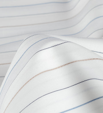 Ivory Luxe Multi-Stripe by Reid & Taylor (Unstitched Shirting Fabric)