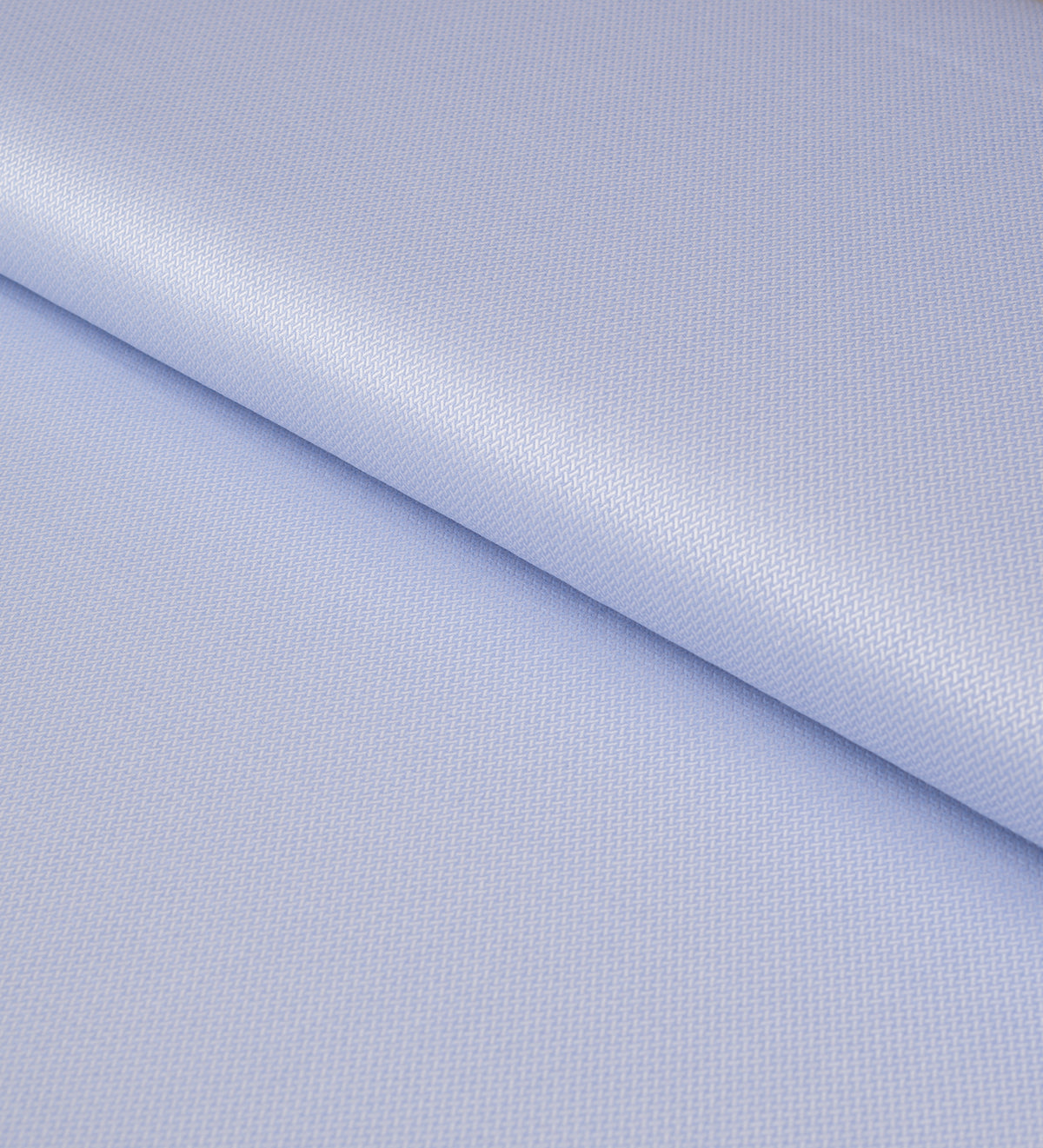 Azure Herringbone & Taylor (Unstitched Shirting Fabric)