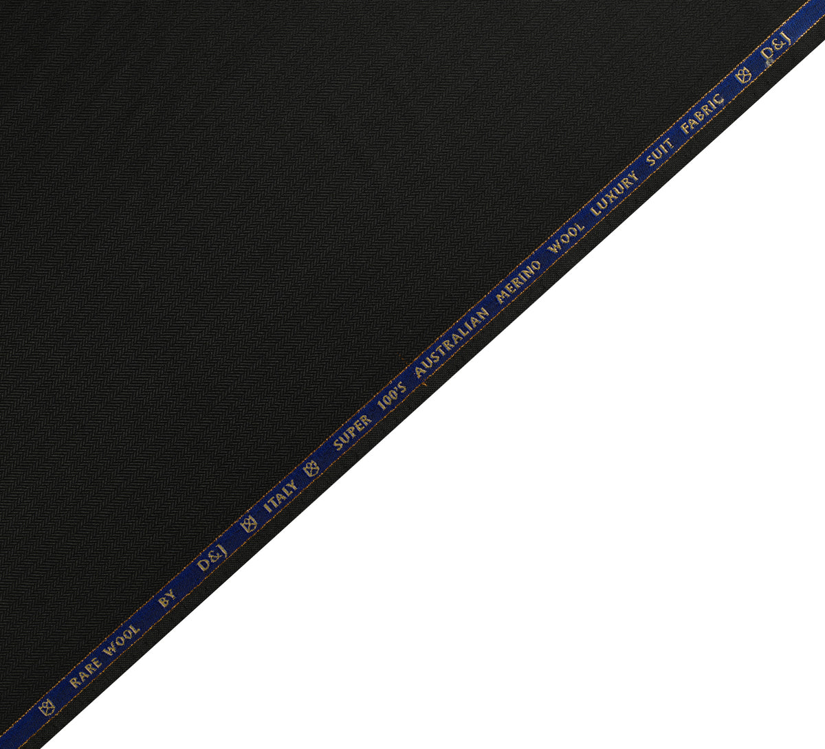 Obsidian Luxe Super 100's By Rare Wool (Unstitched Suiting Fabric)