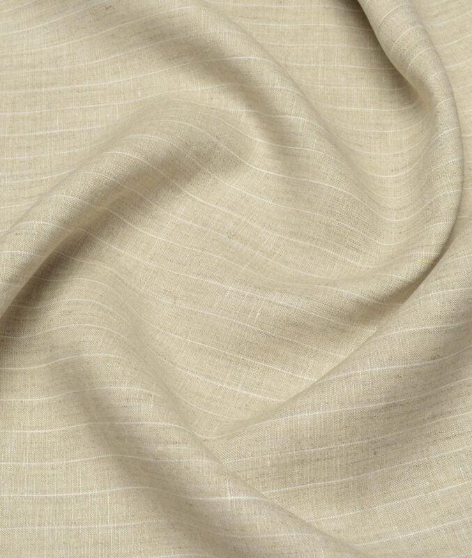 Beige Baron Linen By Linen Club (Unstitched Suiting Fabric) - Detailory
