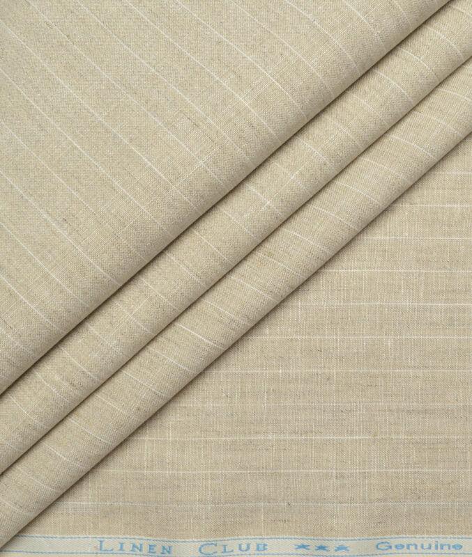 Beige Baron Linen By Linen Club (Unstitched Suiting Fabric) - Detailory