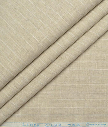 Beige Baron Linen By Linen Club (Unstitched Suiting Fabric) - Detailory