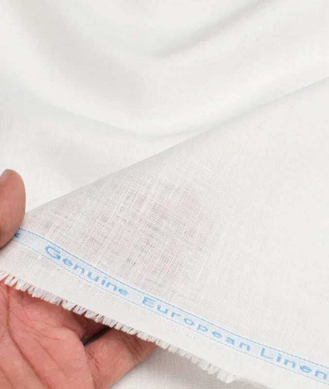 White European Linen By Linen Club (Unstitched Shirting Fabric) - Detailory