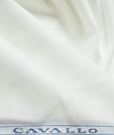 White Cavallo by Linen Club (Unstitched Shirting Fabric) - Detailory