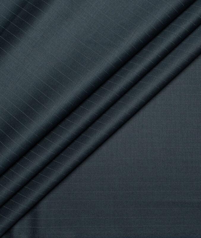 Dark Peacock Blue By D&J Italy (Unstitched Suiting Fabric) - Detailory