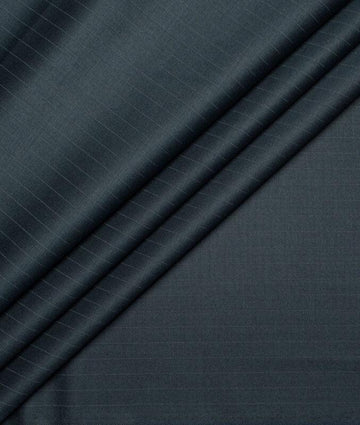 Dark Peacock Blue By D&J Italy (Unstitched Suiting Fabric) - Detailory