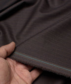 Chocolate Brown Stripe By D&J Italy (Unstitched Suiting Fabric) - Detailory