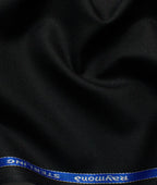 Polyester Viscose Solids by Raymond (Unstitched Matty Suiting Fabric (Black) - Detailory