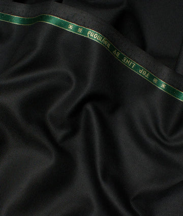 Deep Charcoal Black by Raymond Top Line (Unstitched Suiting Fabric) - Detailory