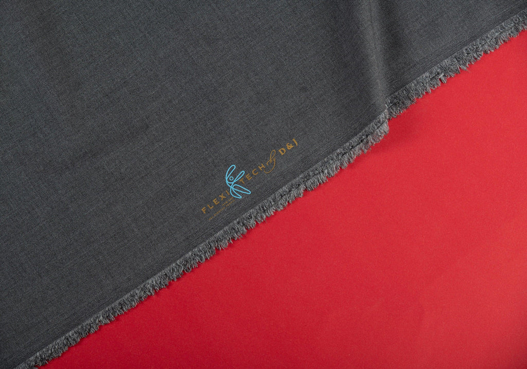Graphite Grey Lycra By D&J Italy (Unstitched Suiting Fabric) - Detailory