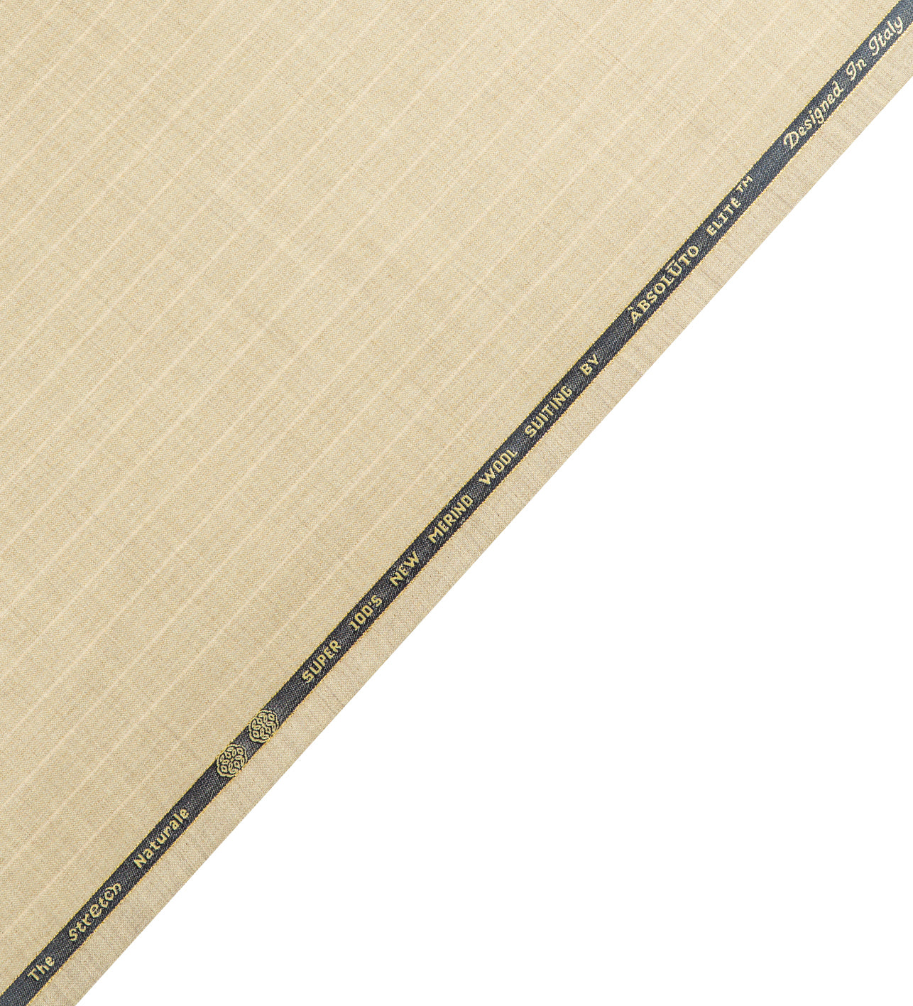 Beige Toscana Pinstripe by Absoluto (Unstitched Suiting Fabric)