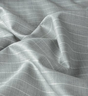 Pearl Grey Pinstripe by Absoluto (Unstitched Suiting Fabric)