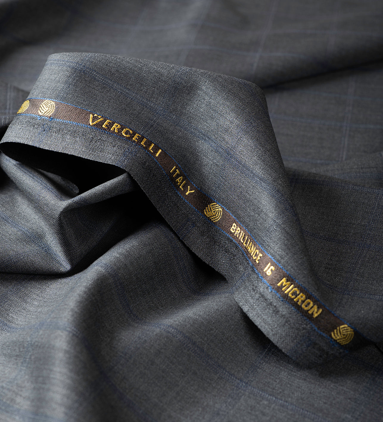 Pietra Grey Check by Vercelli Italy (Unstitched Suiting Fabric)