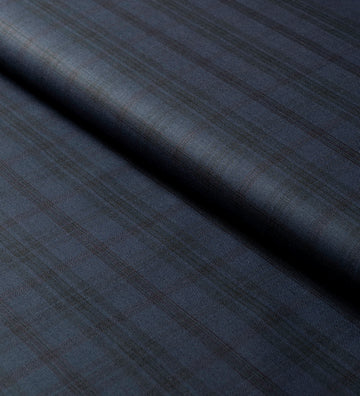 Nightfall Blue Checks by Absoluto (Unstitched Suiting Fabric)