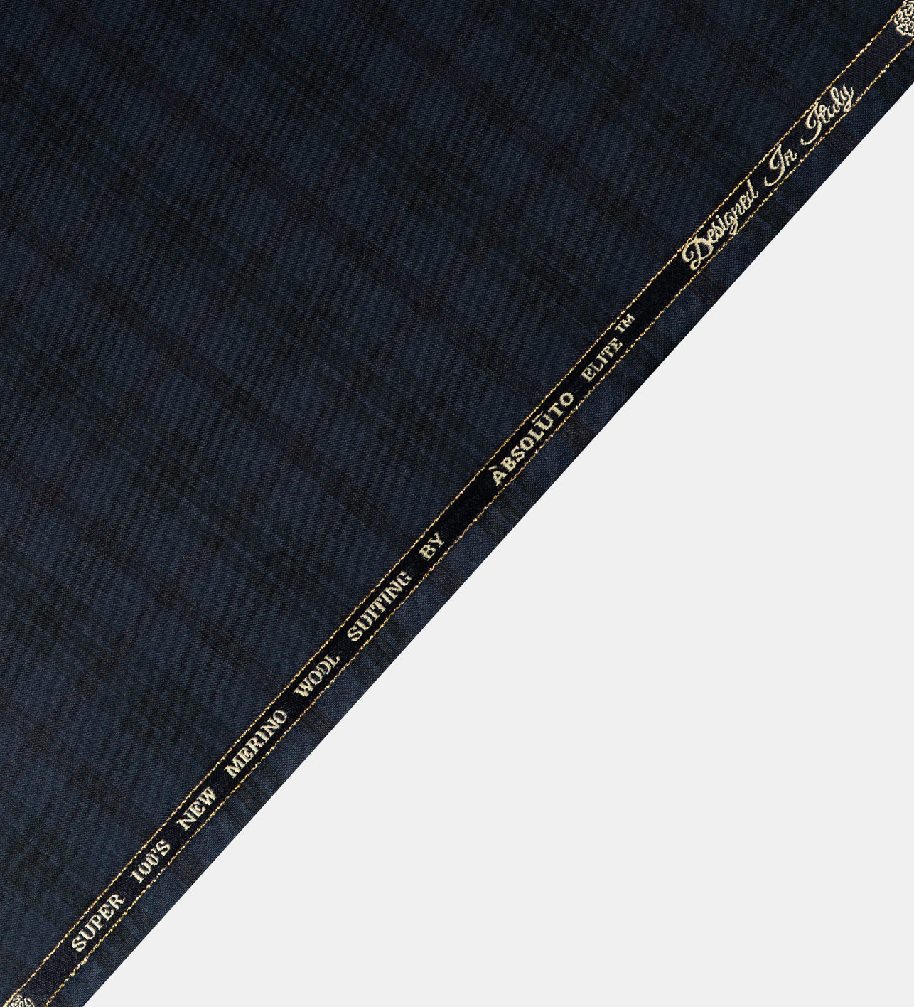 Nightfall Blue Checks by Absoluto (Unstitched Suiting Fabric)