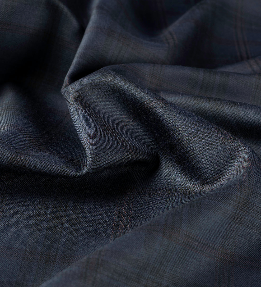 Nightfall Blue Checks by Absoluto (Unstitched Suiting Fabric)