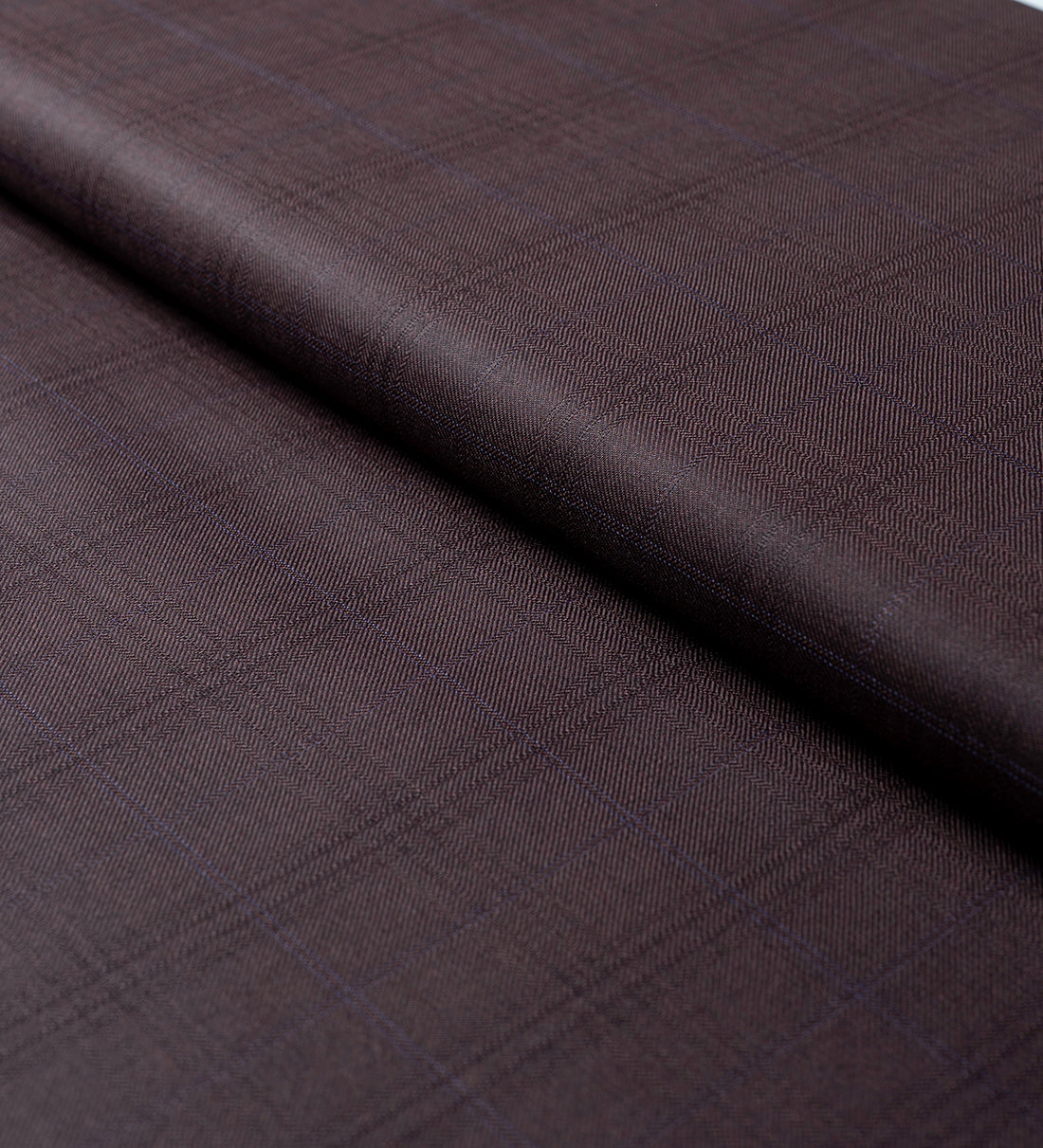 Marrone Notte Checks by Absoluto (Unstitched Suiting Fabric)
