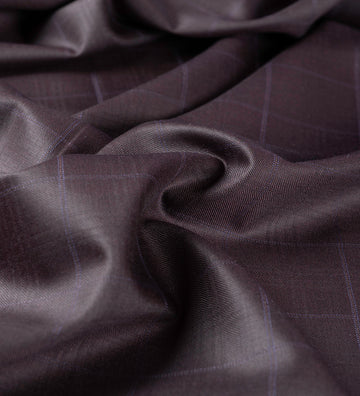Marrone Notte Checks by Absoluto (Unstitched Suiting Fabric)