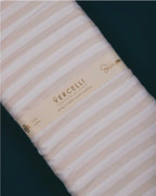 beige-gold striped by Vercelli Italy (Unstitched Shirting Fabric) - Detailory