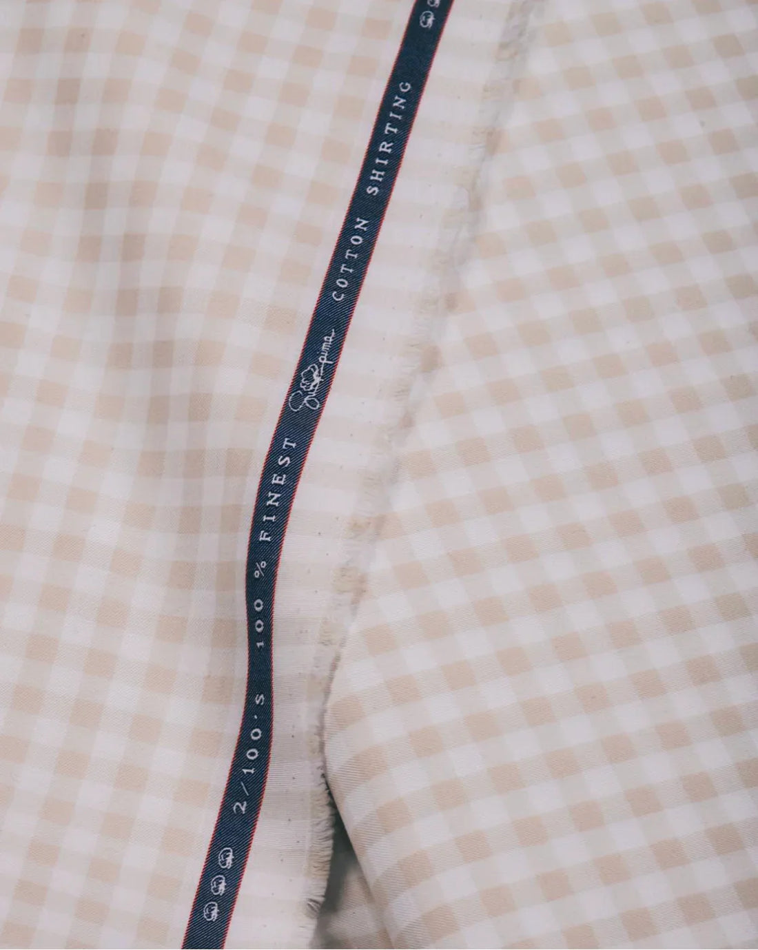 Sandstone Grid by Vercelli Italy (Unstitched Shirting Fabric) - Detailory